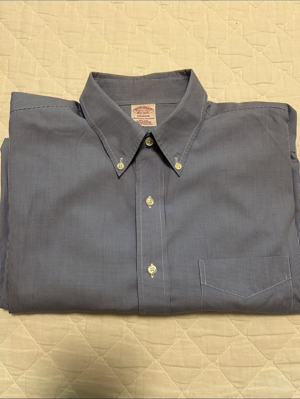 Brooks Brothers Light Blue Button-Down Casual Shirt Madison 16 1/2- 35